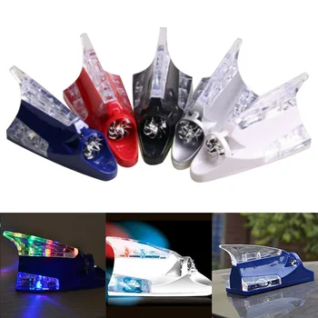 

Solar Energy Wind Driven Car Front Lights Anti-rear-end Shark Fin Antenna Light F-Best