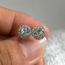 Серьги-гвоздики ручной работы для тенниса AAAAA cz Настоящее серебро 925 пробы, красивые свадебные серьги-гвоздики для женщин, Свадебные вечерние ювелирные изделия