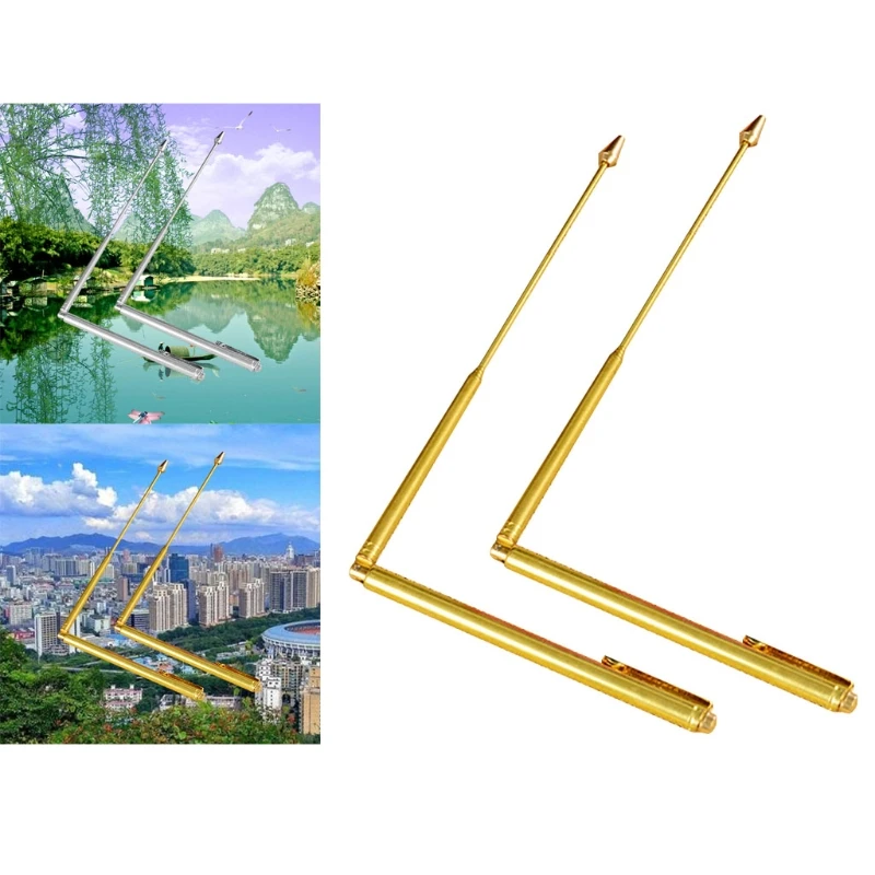 New 2 Pieces Metal Dowsing Rods Water Detector Tool Adjustable Finding Paranormal Energy Lost Items Underground Water