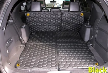 

For Ford Explorer 2011 - 2015 Quality Leather Inner Trunk Mat Cover 9pcs/set Red/Black