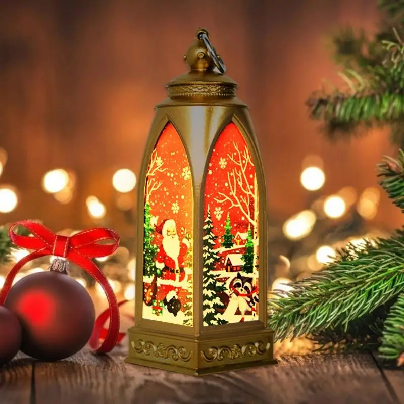 1 шт., Рождественский фонарь, светодиодные греющие свечи, Санта-олень, светильник со снеговиком, рождественские украшения для украшения дома, елки - Цвет: C