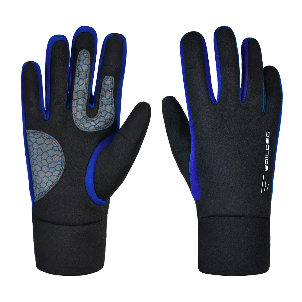 Черные перчатки для бега, велосипедные мужские и женские, ветрозащитные, брызгозащитные, из ткани, с сенсорным экраном, Нескользящие, зимние, Осенние, синие, красные, M, L, XL