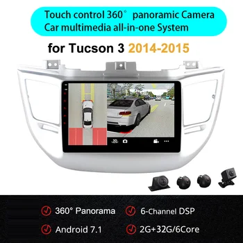 

for Hyundai Tucson 3 IX35 2016 2017 Android 7.0 6core 360 Panoramic seamless 4-CH DVR AHD Camera Car radio GPS with DSP