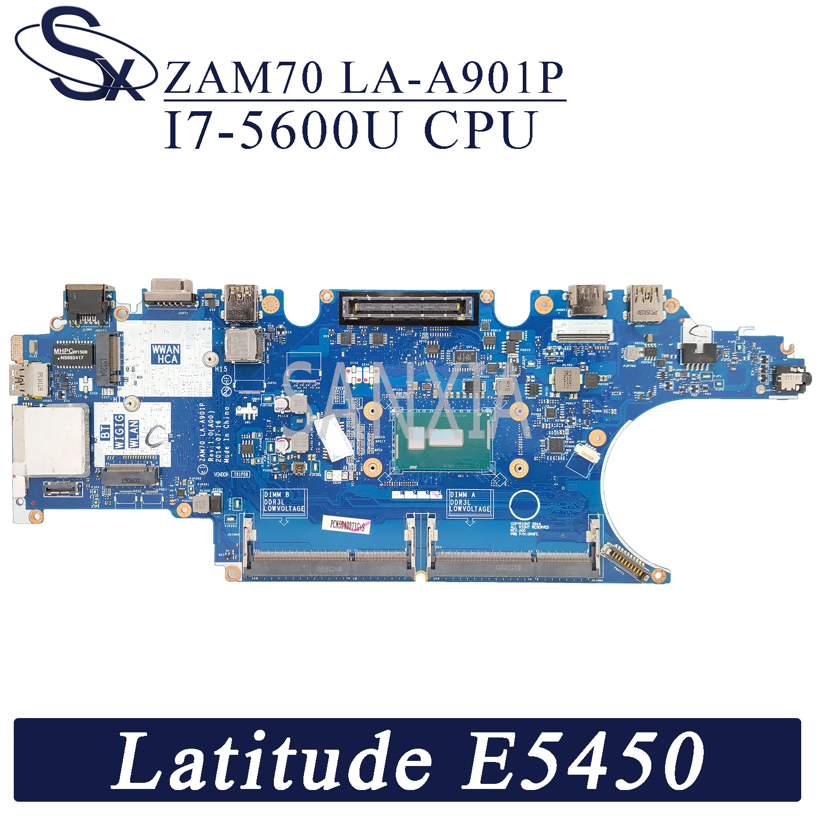 Материнская плата KEFU LA-A901P для ноутбука Dell Latitude E5450 оригинальная материнская I7-5600U