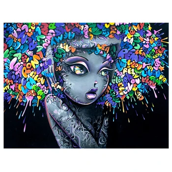 

Diamond embroidery portrait Full Square Diamond Painting African girl diamond Mosaic 5d icon Cross Stitch kits Needlework AA392