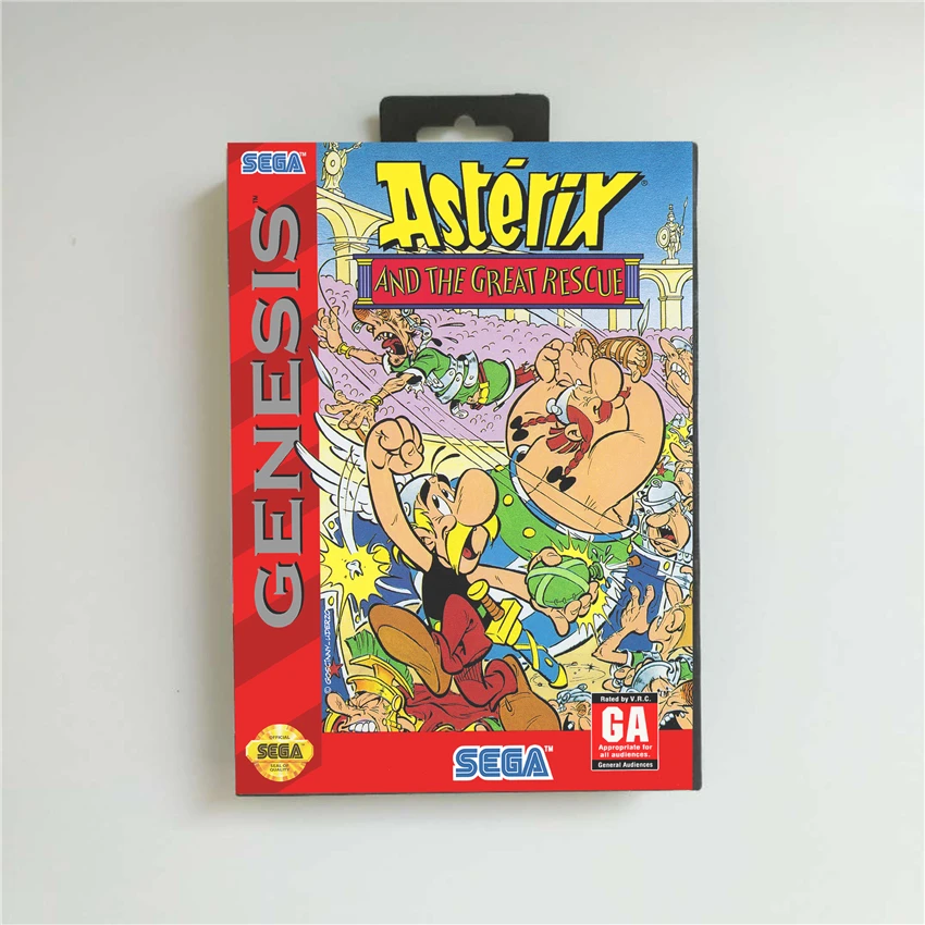 Asterix большая спасательная Крышка США с розничной коробкой 16 бит MD игровая карта для Sega megadrive Genesis игровая консоль
