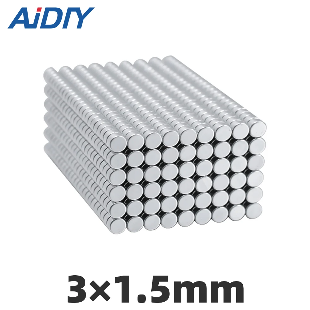 AIDIY 40/100/200 шт N35 3x1,5 мм, неодимовый магнит 3*1,5 мм супер сильный Неодимовый Диск маленькие редкоземельные магниты 3x1,5 мм