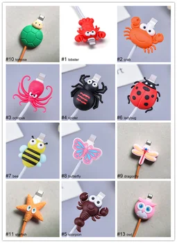 

1pc Data Line Cord Protector For iPhone Charging cable USB Charger Cable Cover Wire Cord Protector Cute insect shape Butterfly