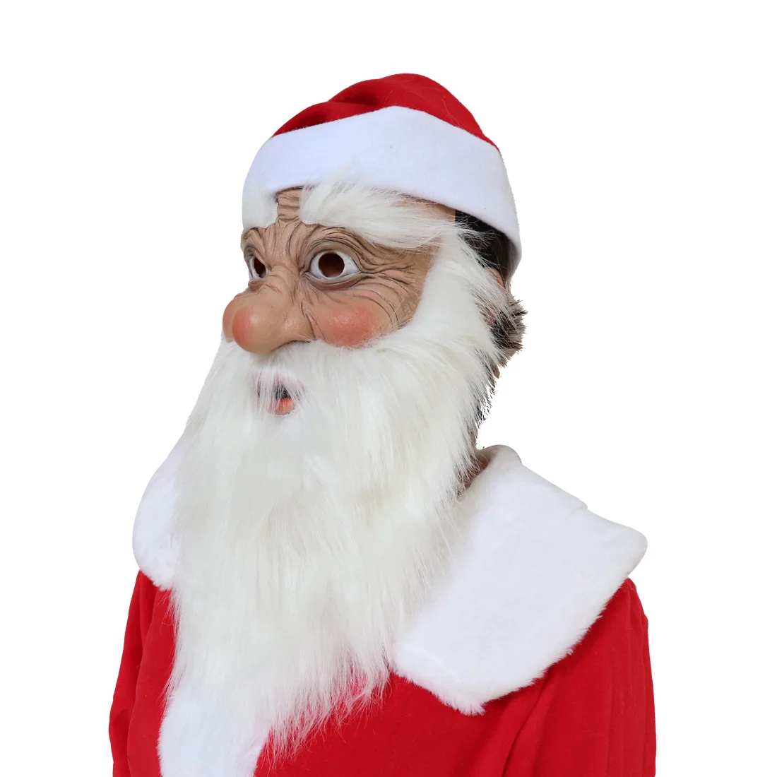 Christmas Santa Claus Mask Full Face Covered Party Mask Christmas Costume Cosplay Santa Claus Clothes Dress 2