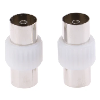 

2pcs Female to Female Antennas TV Plug Jack RF Coaxial Adapter Suitable for Closed-end