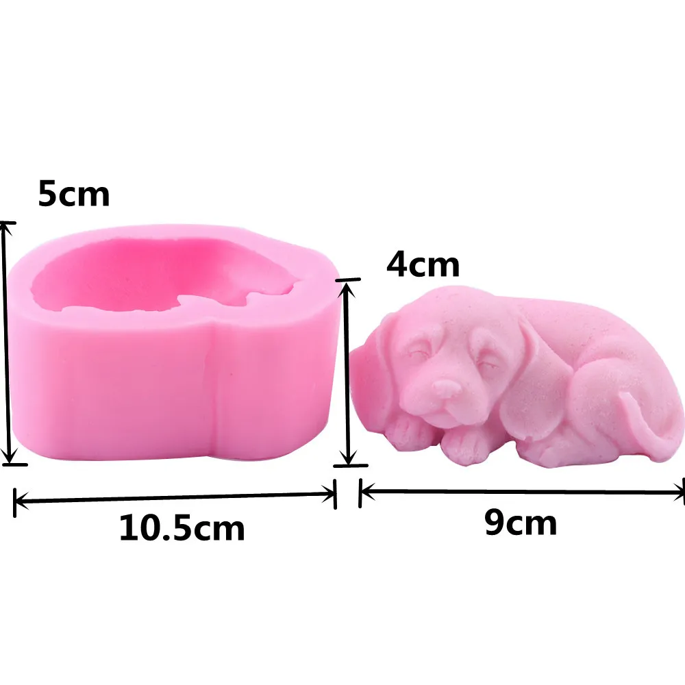 Cute Dog Shaped Silicone Soap Molds 3D Animal Crafts Decoration Resin Plaster Soap Making Cake Chocolate Mold Decorating Tools