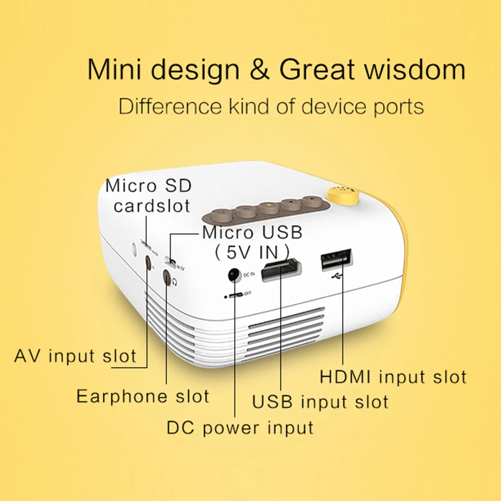 UNIC YG200 светодиодный мини проектор 320*240 Full HD 1080P USB TF HDMI AV медиаплеер домашний