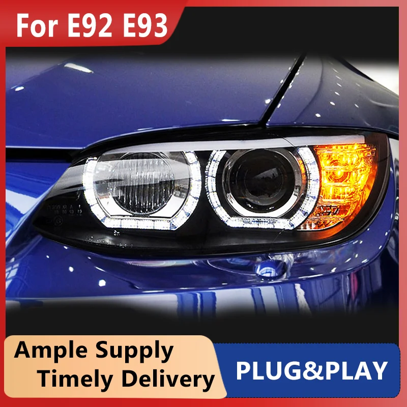 

Автостайлинг для BMW E92 фары 2006-2012 E93 фары 330i 335i DRL Hid фары ангельские глазки Биксеноновые лучевые аксессуары