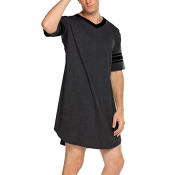 

Men's Short Sleeve Pyjama Nightshirt Loungewear Nighty Loose Sleepwear Casual Simple Summer Loose Pajamas