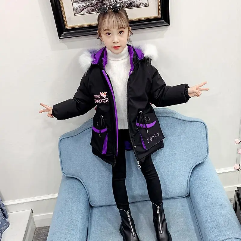 

Quilted jacket new children's clothing fashion winter cartoon coat hooded long sleeve 3-12 baby girl clothes