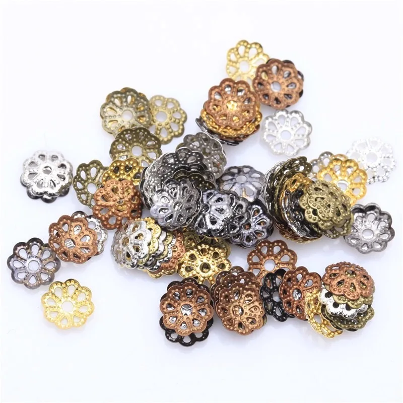 

1000pcs/Lot 7mm Flower Beads Caps Diy Jewelry Finding Loose Alloy Torus Spacer Beads End Caps For Jewelry Making Accessories