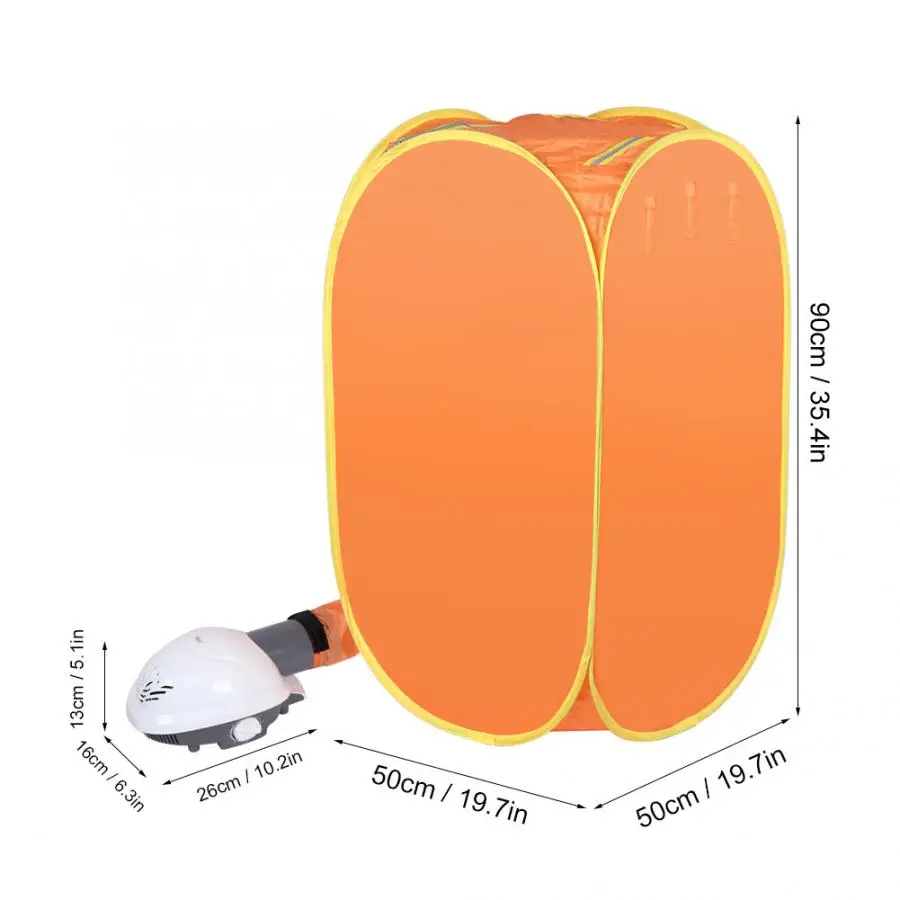 Портативный бытовой одежды мешок для сушки мини складная электрическая сушилка машина оранжевый