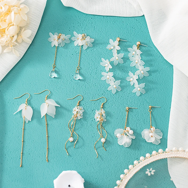 Женские длинные висячие серьги VCORM серьги-подвески с кисточками и лепестками