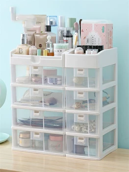 

Box Storage Rack Drawer Desktop Multi-layer Table Finishing Rack Home Desktop Vanity Acrylic 4 Drawers Cosmetic Make Up Organize