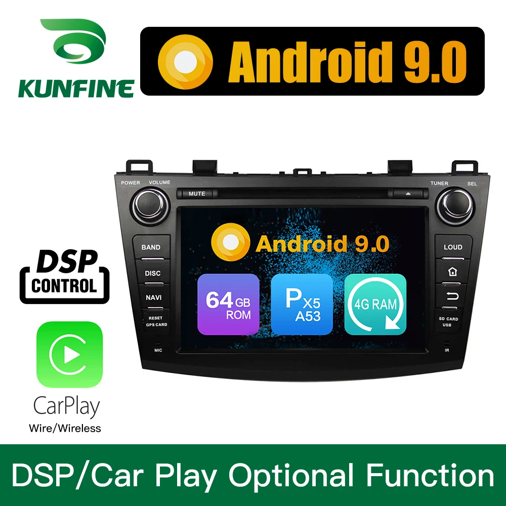 

Android 9.0 Octa Core 4GB RAM 64GB ROM Car DVD GPS Navigation Multimedia Player Car Stereo for Mazda 3 2009-2013 Headunit Radio