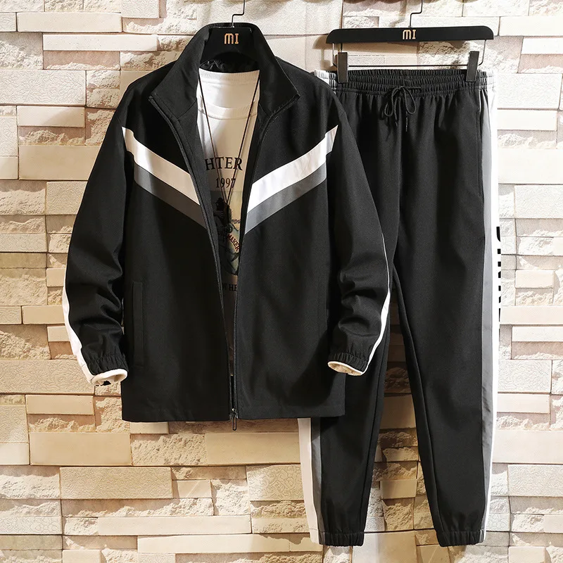 Tracksuit Jacket Outfit Sportswear Jogger-Sets Spring Two-Piece Brand Clothing Men Casual