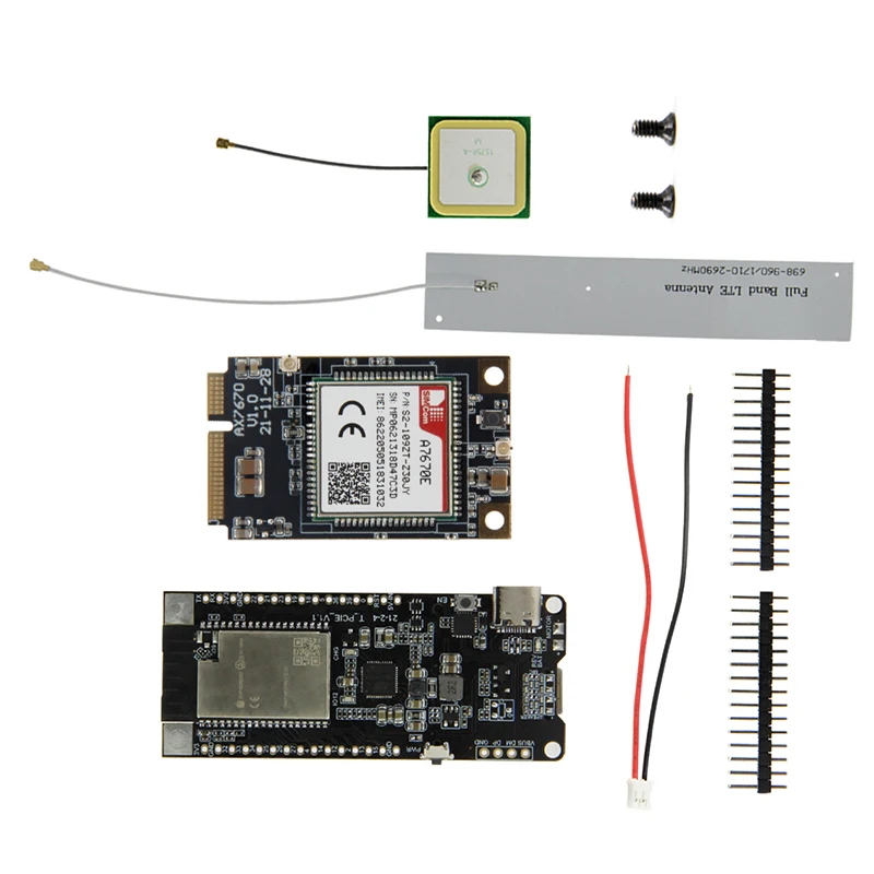 

T-PCIE ESP32-WROVER-B 4MB CH9102F Q101 WIFI Bluetooth Development Board With A7608E-H A7670E A7608SA-H A7670SA