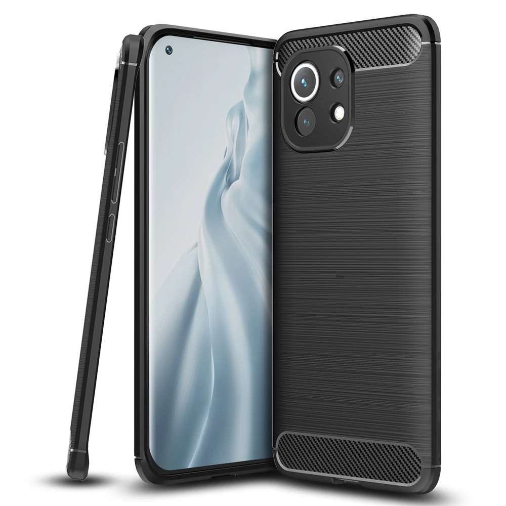 Чехол для Xiaomi Mi 11 Pro углеродное волокно полное покрытие | Мобильные телефоны и