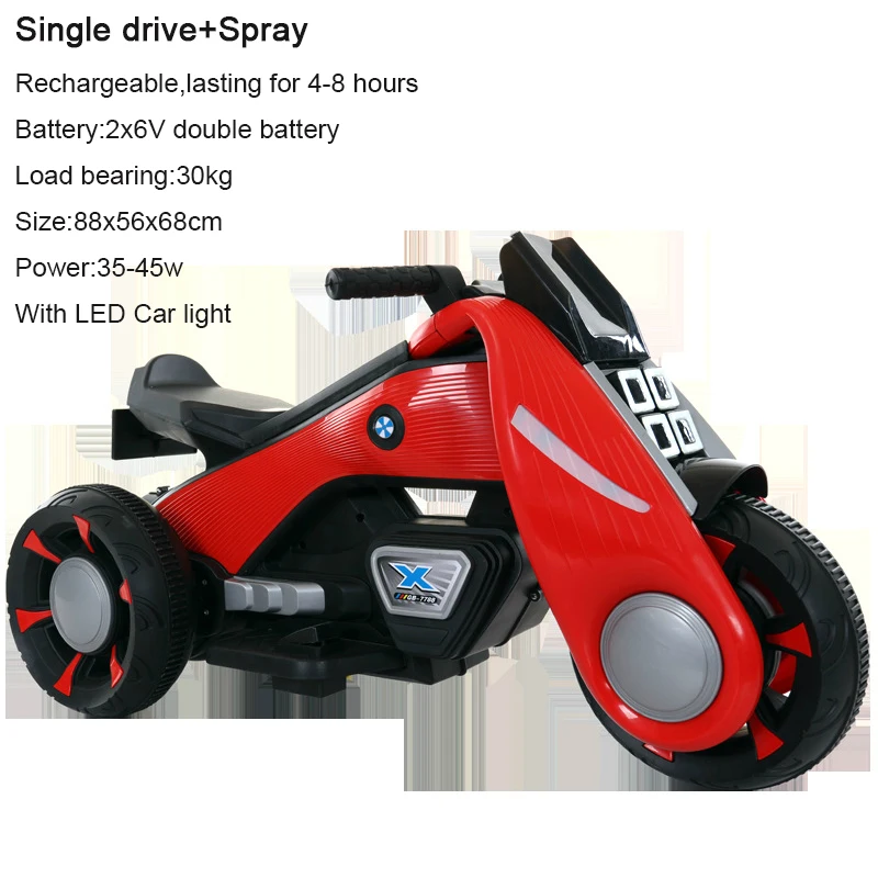 Большой 88 см мальчики девочки Электрический мотоцикл для От 3 до 6 лет дети Машинки Игрушки с светодиодный светильник светится в темноте батарея автомобиль игрушки для детей - Цвет: Red-B