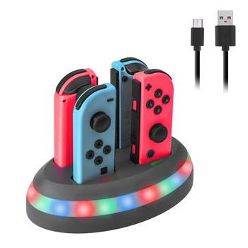 

4 Ports Charger Docking Game Controller Joystick Charger Stand Power Supply Station for Nintendo Switch Joy-Con