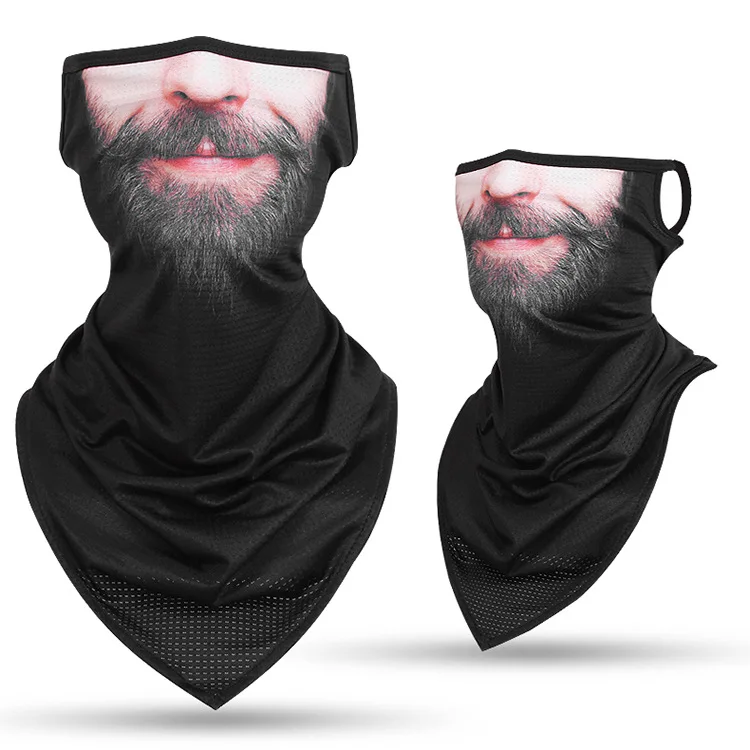 Printed UV Sun Protection Triangle Bandana Breathable Half Face Mask Scarf Neck Cover Summer Outdoor Cycling Fishing Headband head wraps for men Scarves