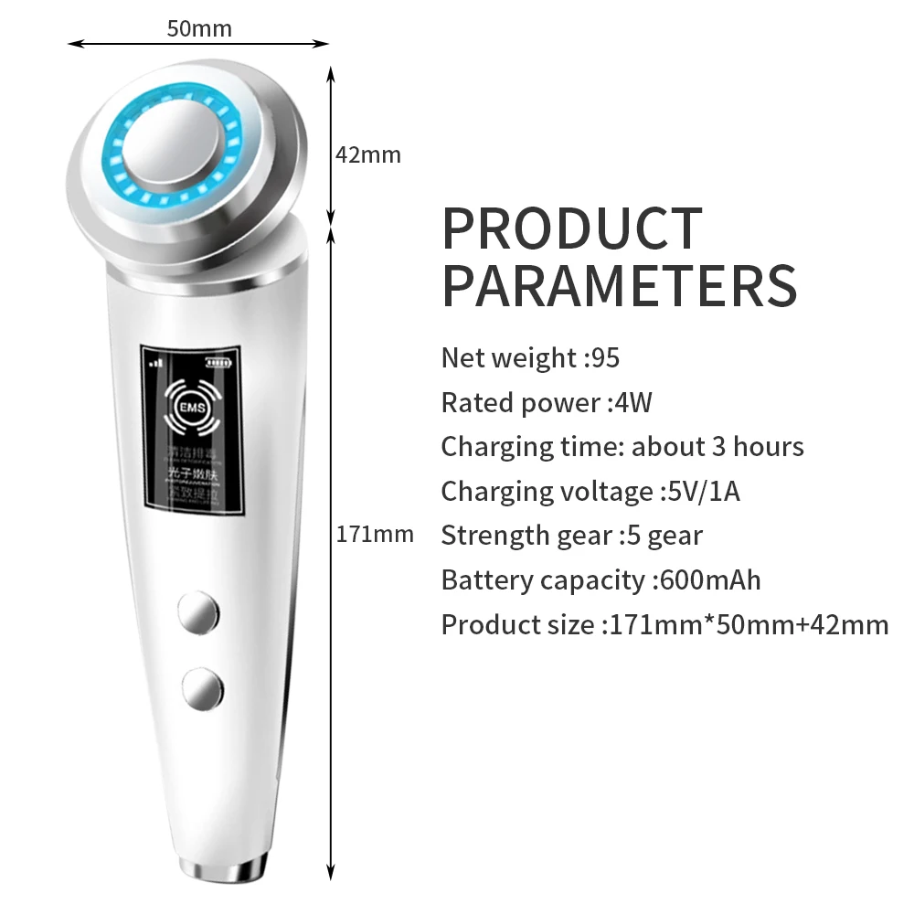  USB Facial Mesotherapy LED Photon Face Lifting Tighten Wrinkle Remover Skin Care Face Massager Skin