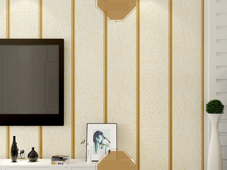 Роскошная замшевая настенная бумага, декор для гостиной, широкие полосатые обои, Papier Peint, 3d рельефный ТВ фон, полосатая настенная бумага J081
