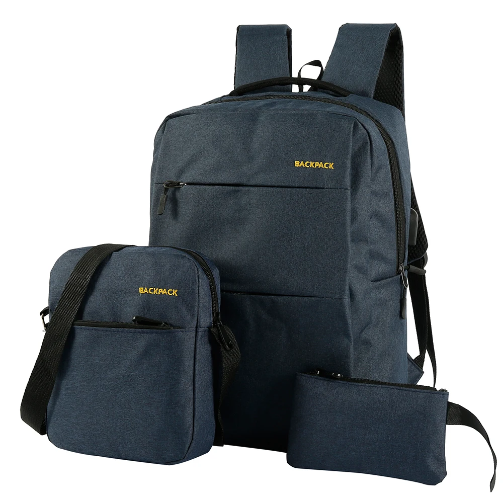 USB Charging Backpack 3pcs/set Men Women Fashion Backpacks for Unisex Travel Bags Casual Nylon Shoulder School Backpacks