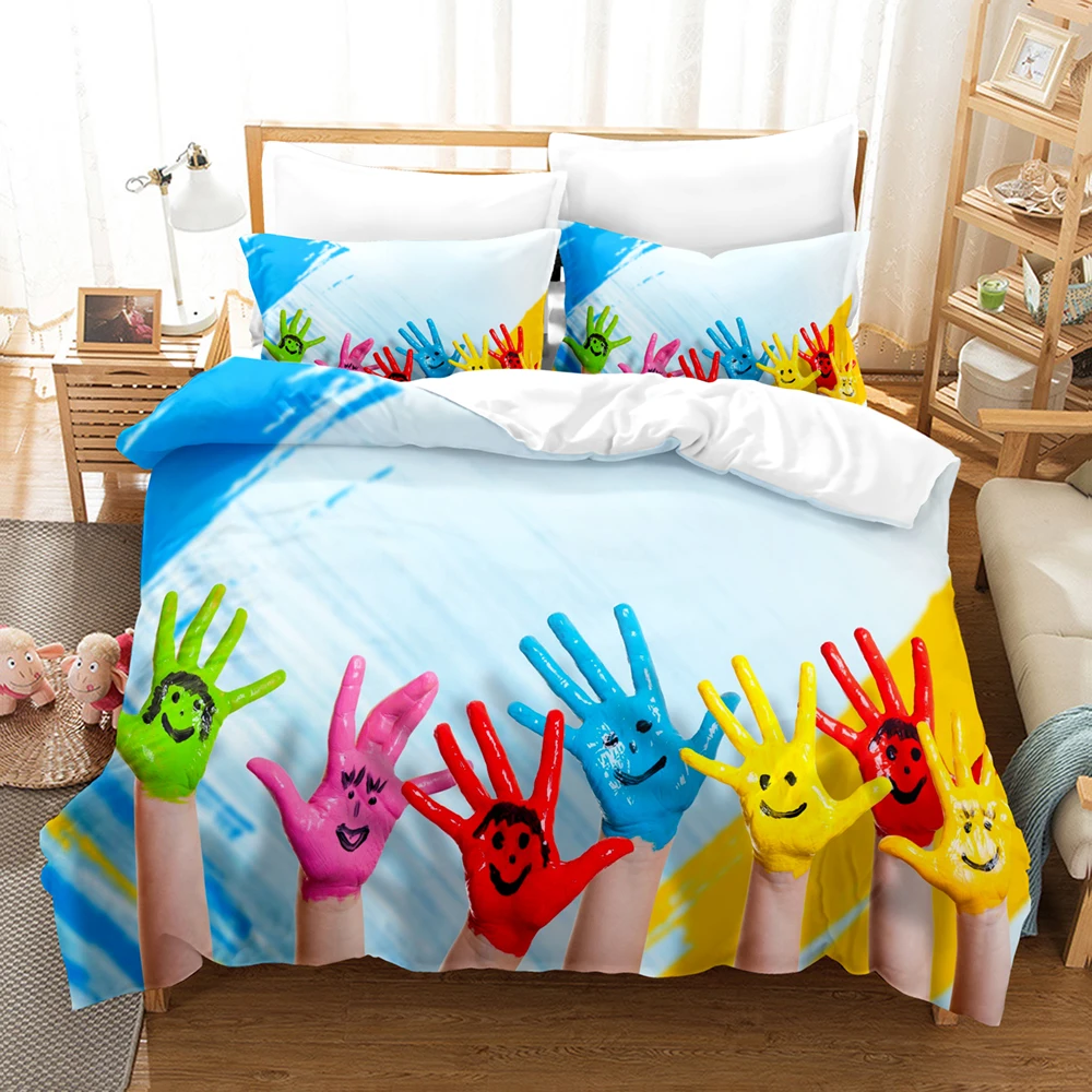 Love Hand Bedding Set Single Twin Full Queen King Size You And Me Hands Bed Set Children's Kid Bedroom Duvetcover Sets 3D 005 