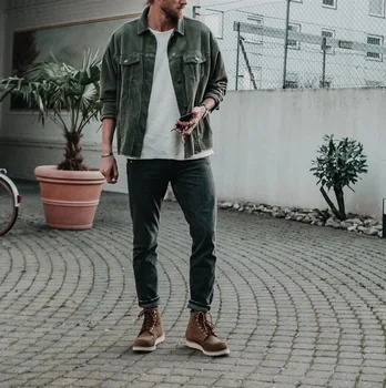 

2019 Men's Vintage Corduroy Fabric Jacket Men's Jeans Jackets Solid Casual Slim Streetwear Men Jean Clothing Plus Size M-3XL