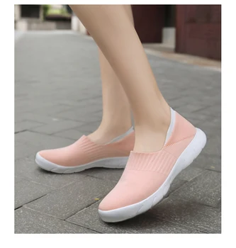 

Women Running Shoes Fashion Breathable Walking Mesh Flat Shoes Woman White Sneakers Women 2020 70140