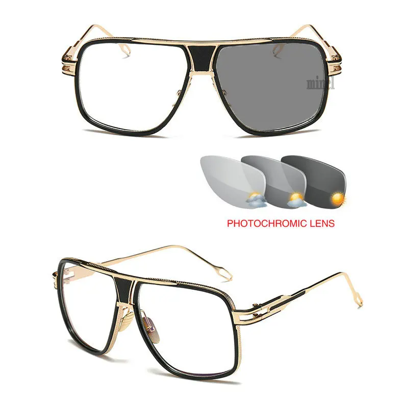 New Design Fashion Square Progressive Multi-focus Reading Glasses Transition Sunglasses Photochromic Reading Glasses FML - Цвет оправы: black plian