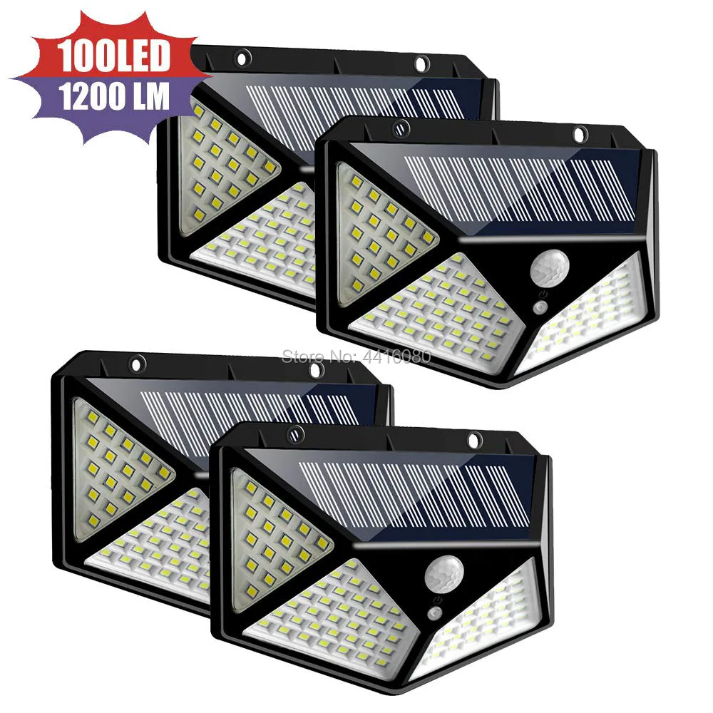 AI Light Sensor 7W 100LED solar wall lamp, four sides of courtyard, solar lamp, human body induction waterproof stair lamp AI Light Sensor 7W 100LED solar wall lamp, four sides of courtyard, solar lamp, human body induction waterproof stair lamp