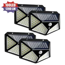 AI Light Sensor 7W 100LED solar wall lamp, four sides of courtyard, solar lamp, human body induction waterproof stair lamp AI Light Sensor 7W 100LED solar wall lamp, four sides of courtyard, solar lamp, human body induction waterproof stair lamp