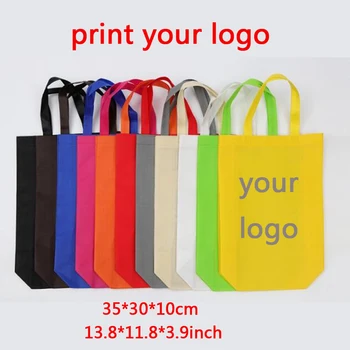 

300pcs Custom logo bags Non woven Shopping bags Clothes bags Shopping bags Women handle bags