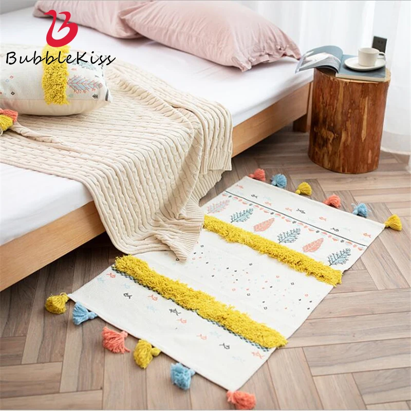 Soft Nordic Style Cotton Carpets For Living Room Bedroom Kid Room Rugs Home Carpet Floor Door Mat Decorate House Table Area Rug