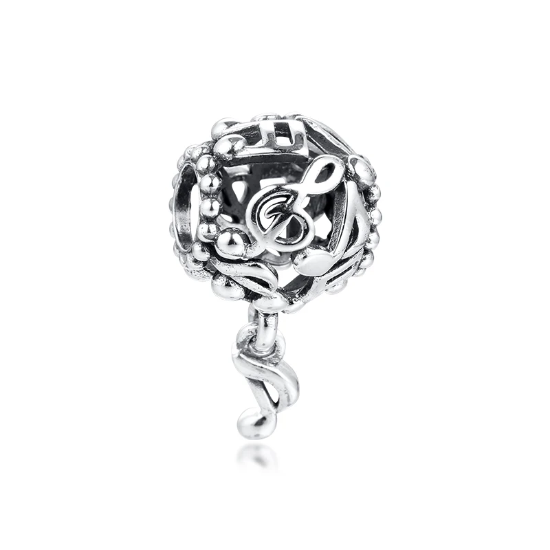 

Charms fits for Bracelets Necklaces 100% 925 Sterling Silver Jewelry Openwork Music Notes Beads Free Shipping