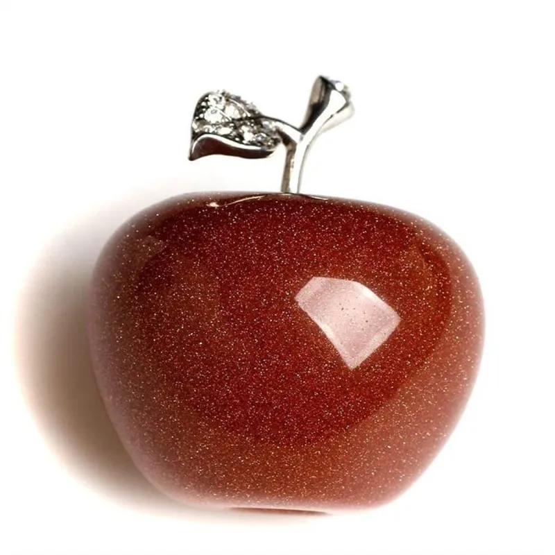1 шт. натуральный красный песчаник кварцевый кристалл резной яблоко украшение кристалл резьба