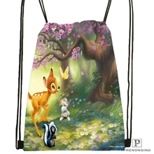 Изготовленная на заказ Bambi и Faline взрослая походная сумка на шнурке милый рюкзак для детей(черная спинка) 31x40 см#180531-03-03