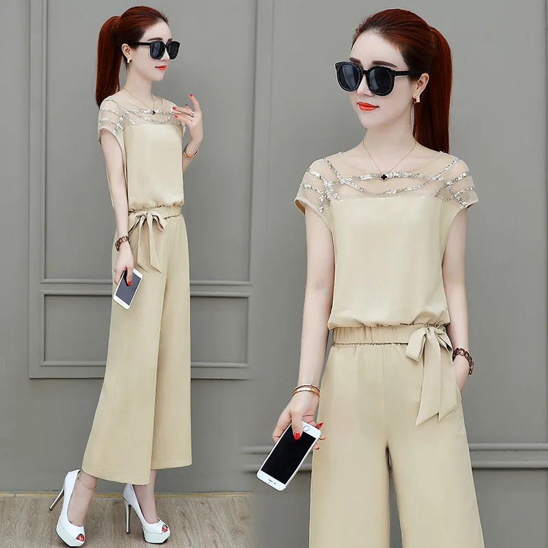 Женский комплект из двух предметов элегантная кружевная блузка с топом и брюками