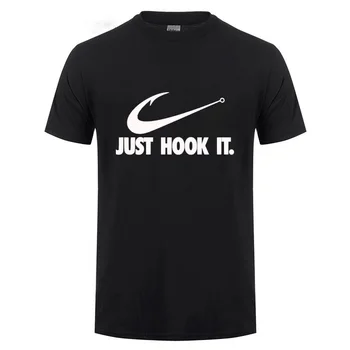 

Just Hook It T Shirt Father's Day Gift Funny Birthday Present For Dad Fisherman Men Short Sleeve Tshirt Carp Pole Sea Angler Top