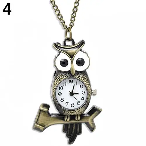

HOT SALES!!! New Arrival Vintage Antique Bronze Necklace Chain Owl Heart Clock Quartz Pocket Watch Gift Wholesale Dropshipping