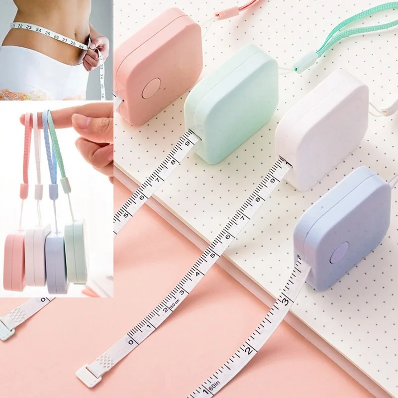 

150cm/60" Tape Measure Portable Retractable Ruler Children Height Ruler Sewing Machine Sticker Roll Tape Body Random Color