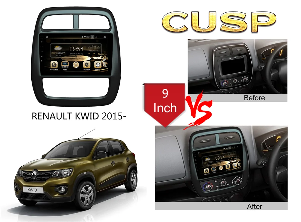 DSP Android 9,0 Автомобильный gps навигатор Автомобильный без DVD плеер для Renault Kwid+ Авто AC стерео радиоплеер магнитофон головное устройство