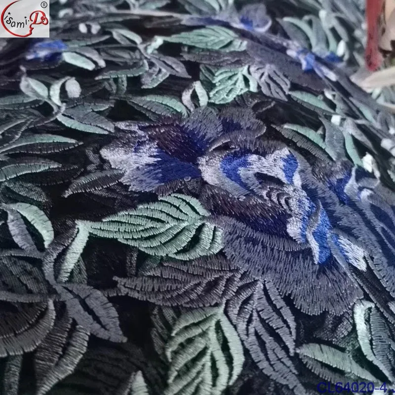 Большая вышивка горячая Распродажа Классическая леопардовая кожа дизайн Блестки Ткань CL64020